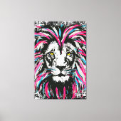 Lion Head Canvas | Blauwroze lioncanvas afdrukken (Voorkant)
