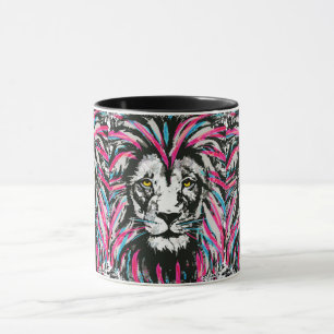 Lion Head Coffee Mok   Blauwroze koffiebeker