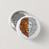Lion Head Colorful Mandala Spirit Animal button (Voorkant /achterkant)