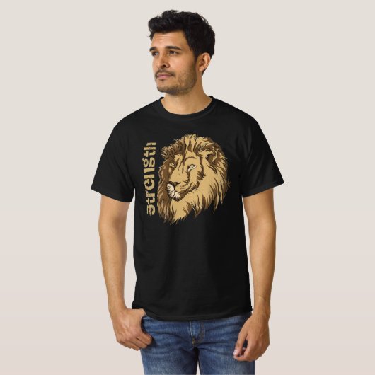 Lion Head custom T-shirt - Sterkte (Voorkant volledig)