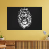 lion head design with wonderful charisma canvas afdruk (Insitu (Woonkamer))
