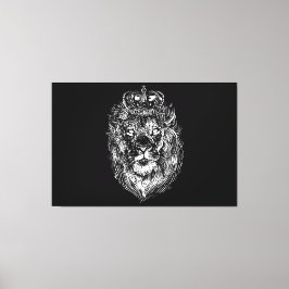 lion head design with wonderful charisma canvas afdruk