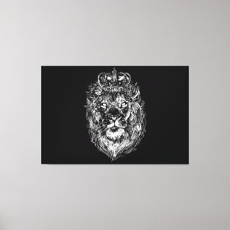 lion head design with wonderful charisma canvas afdruk