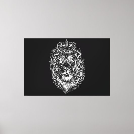 lion head design with wonderful charisma canvas afdruk (Voorkant)