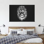 lion head design with wonderful charisma canvas afdruk (Insitu (Slaapkamer))