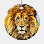 Lion head Digital-schilderij Keramisch Ornament (Achterkant)