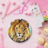 Lion head Digital-schilderij Papieren Bordje (Feest)