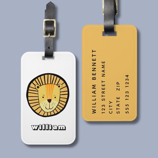 Lion Head gepersonaliseerd Bagagelabel
