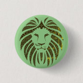 LION HEAD GREEN ACHTERGROND RONDE BUTTON 3,2 CM (Voorkant)