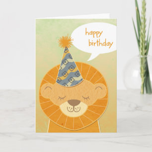 Lion Head Happy Birthday Kaart
