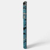 Lion Head Illustration on Metallic Blue Background Samsung Galaxy Hoesje (Linkerkant)