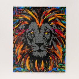 Lion Head Jigzaag Puzzle | Oranje lionpuzzel Legpuzzel