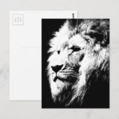 Lion Head Modern Black & White Pop Art Afbeelding Briefkaart (Voorkant / Achterkant)