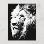 Lion Head Modern Black & White Pop Art Afbeelding Briefkaart (Voorkant)