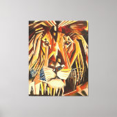 Lion Head Moderne Cubist Painting Canvas Afdruk (Voorkant)