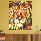 Lion Head Moderne Cubist Painting Canvas Afdruk (Insitu (Woonkamer))