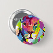 Lion Head | Moderne kunst Ronde Button 5,7 Cm (Voorkant /achterkant)
