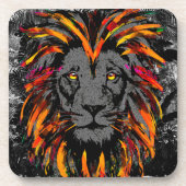Lion Head | Oranje lionOnderzetters Bier Onderzetter (Voorkant)