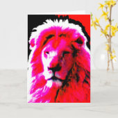 Lion Head Pink 'Happy Birthday' wenskaart Kaart (Gele Bloem)