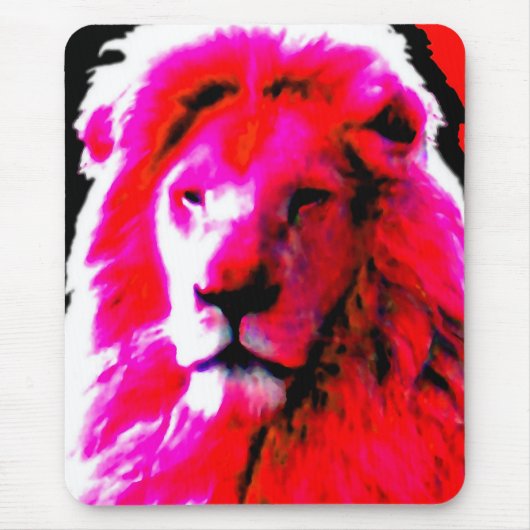 Lion Head Pink mousepad Muismat (Voorkant)