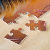 Lion Head Portret in een Fantasy Blue wereld Legpuzzel (Zijkant)