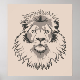 Lion Head Poster