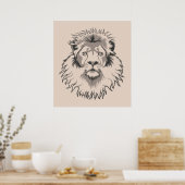 Lion Head Poster (Keuken)