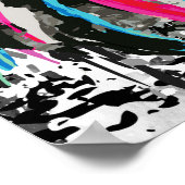 Lion Head-Poster afdrukken | Poster blauwe roze li (Hoek)