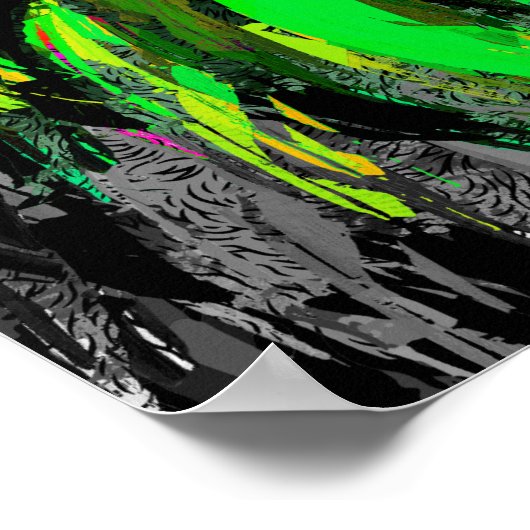 Lion Head Poster Art | Green Lion Poster (Hoek)