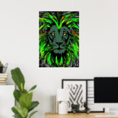 Lion Head Poster Art | Green Lion Poster (Thuiskantoor)