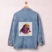 Lion Head Prismatic Pop Art Design-62502 Denim Jacket (Hangar)