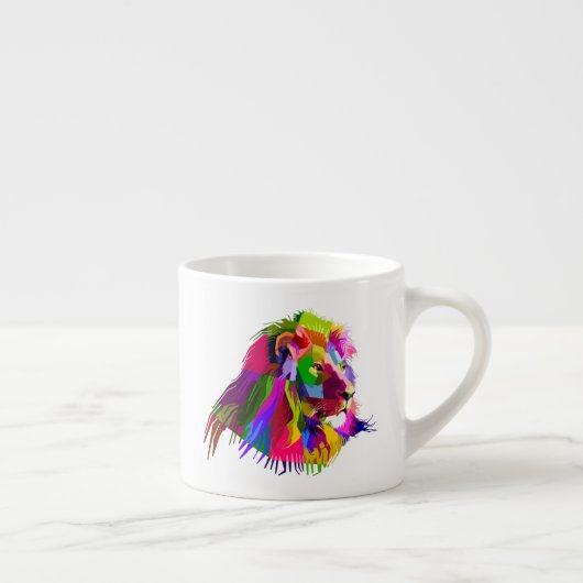 Lion Head Prismatic Pop Art Design-62502 Espresso Kop (Rechts)