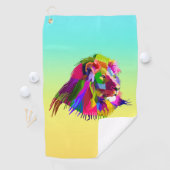 Lion Head Prismatic Pop Art Design-62502 Golfhanddoek (Insitu)