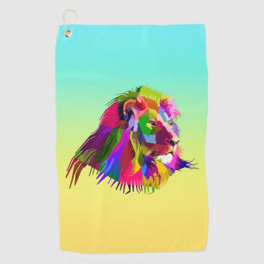 Lion Head Prismatic Pop Art Design-62502 Golfhanddoek (Voorkant)