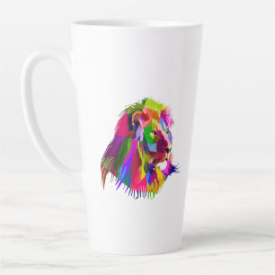 Lion Head Prismatic Pop Art Design-62502 Latte Mok