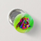 Lion Head Prismatic Pop Art Design-62502 Ronde Button 3,2 Cm (Voorkant /achterkant)