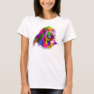 Lion Head Prismatic Pop Art Design-62502 T-shirt