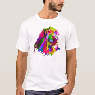 Lion Head Prismatic Pop Art Design-62502 T-shirt