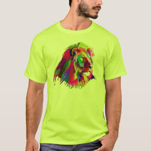 Lion Head Prismatic Pop Art Design-62502 T-shirt