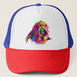 Lion Head Prismatic Pop Art Design-62502 Trucker Pet