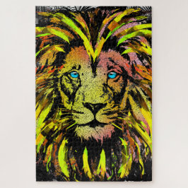 Lion Head Puzzle | Gele lion Jigzaag Puzzle Legpuzzel