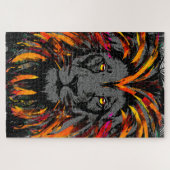 Lion Head Puzzle | Oranje Lion Jigzaag Puzzle Legpuzzel (Horizontaal)
