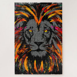 Lion Head Puzzle | Oranje Lion Jigzaag Puzzle Legpuzzel