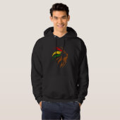 Lion Head Rasta Black History Month BLM Melanin Zo Hoodie (Voorkant volledig)
