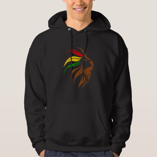 Lion Head Rasta Black History Month BLM Melanin Zo Hoodie (Voorkant)