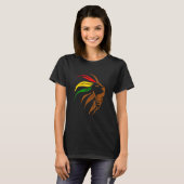 Lion Head Rasta Black History Month BLM Melanin Zo T-shirt (Voorkant volledig)