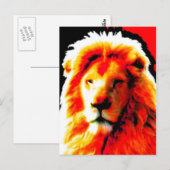 Lion Head Red briefkaart (Voorkant / Achterkant)