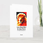 Lion Head Red 'Happy Birthday' kaart (Achterkant)