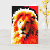 Lion Head Red 'Happy Birthday' kaart (Gele Bloem)