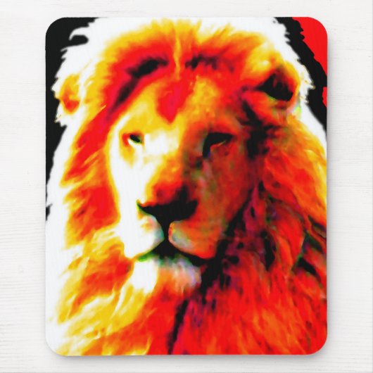 Lion Head Red mousepad Muismat (Voorkant)